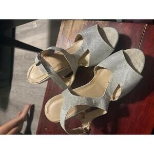 Women’s size 7.5 Candelas Silver Wedge Heels - Stylish and Comfortable